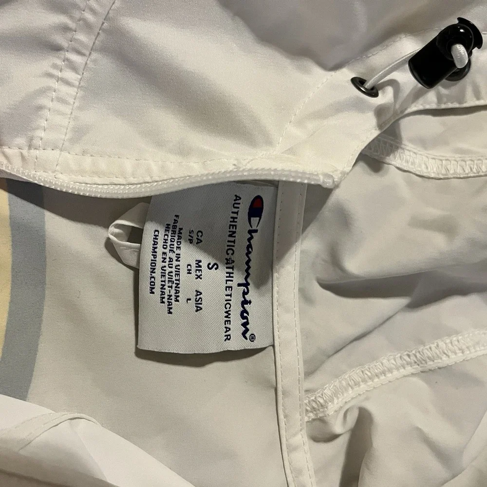 Vanguard University Men S Windbreaker Hoodie Rain Anorak‎ Coat White
